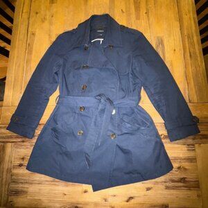 Gryphon Navy Blue Trench Coat, Size L